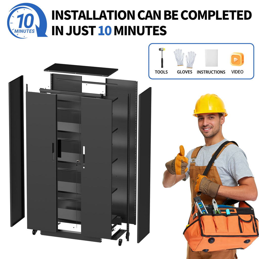 Garage Storage Cabinet with Wheels and Lock