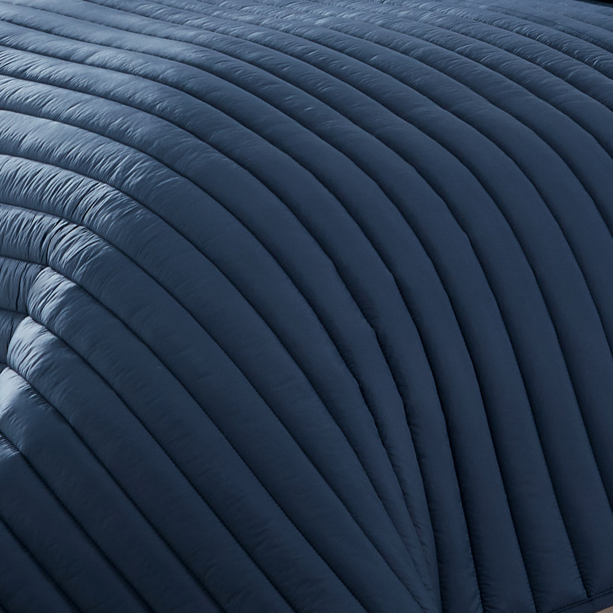 Puffer Quilted Comforter Set with Channel Quilting - Green or Navy
