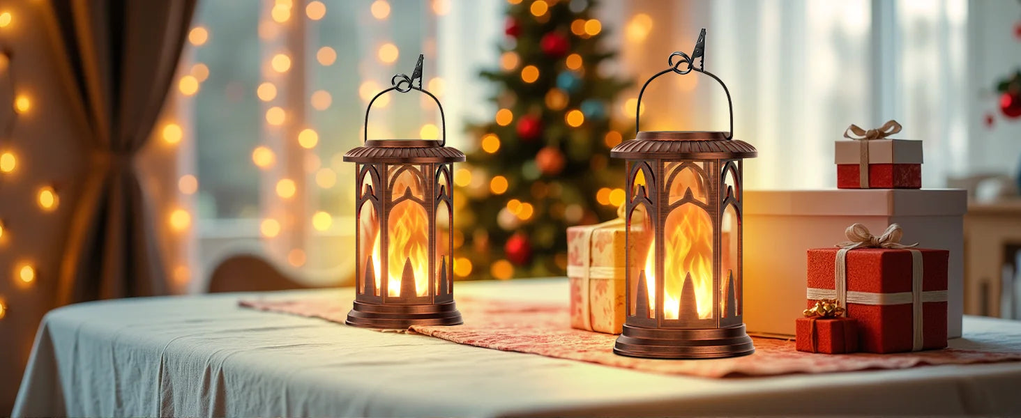 Solar Lantern Outdoor Lights, Upgraded Flickering Flame Solar Lanterns Outdoor Waterproof, Auto ON/Off Lanterns Decorative Outdoor
