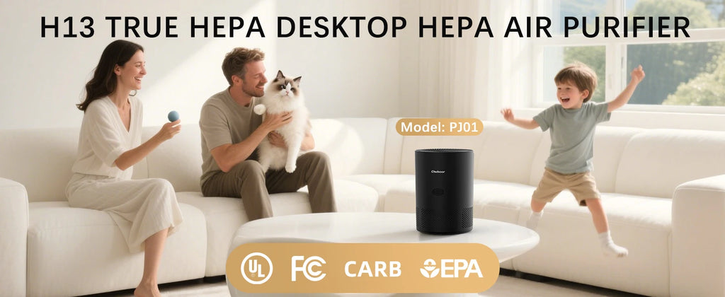 Chuboor Air Purifiers for Home H13 True HEPA for Bedroom Room kitchen for Smoke and Dust Pollen Odors PM2.5 Detection