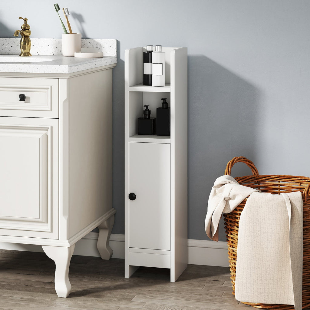 Bathroom Slim Cabinet Corner with Door and Adjustable Shelf
