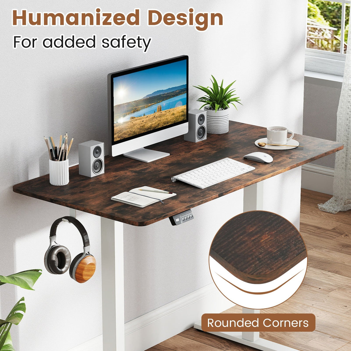 Electric Standing Desk with LED Display and 2 Memory Height Settings