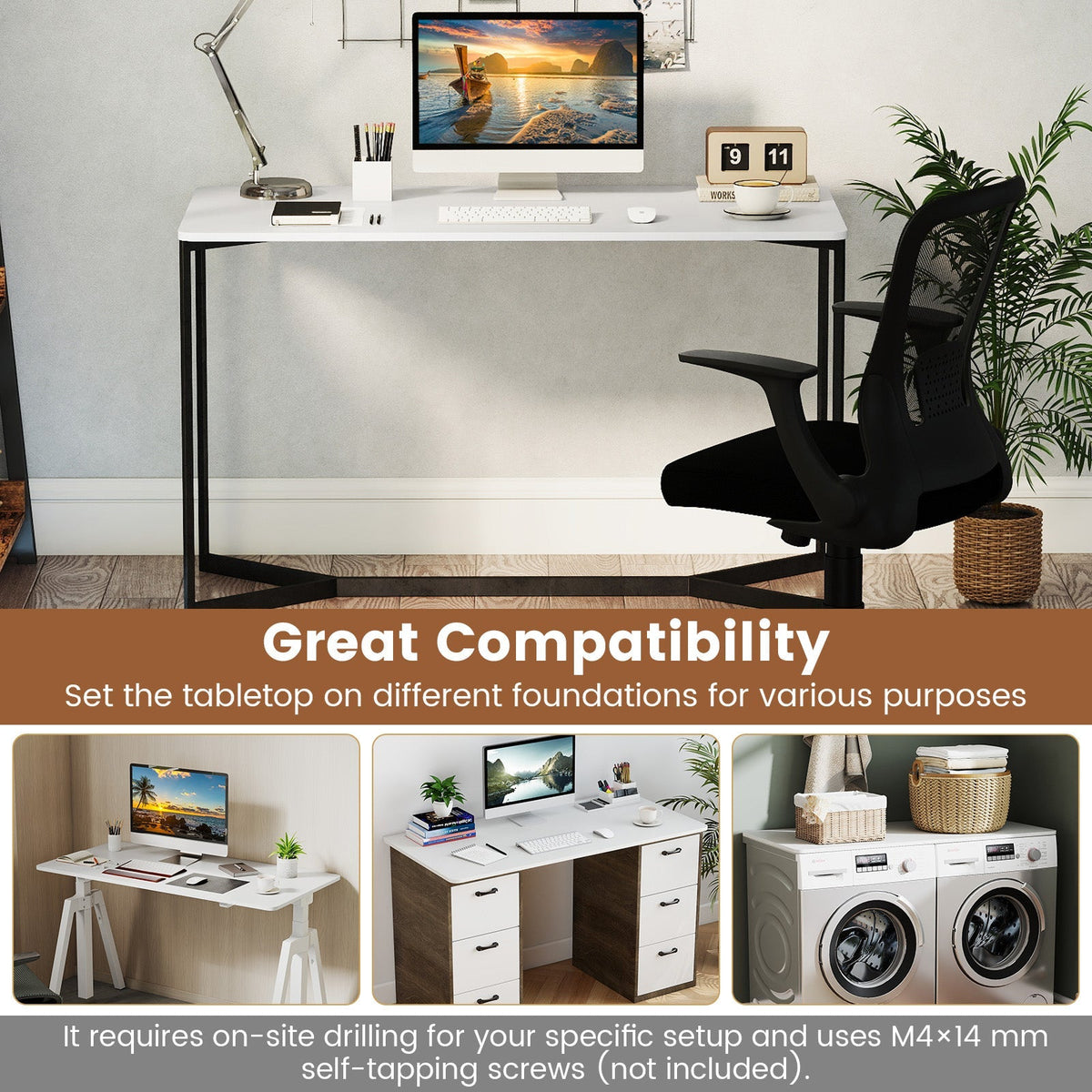 Electric Standing Desk with LED Display and 2 Memory Height Settings
