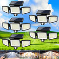 (5/4/3/2/1 pcs) 3-Head Solar Outdoor Light, Motion Sensor Security Light with Wireless Remote Control