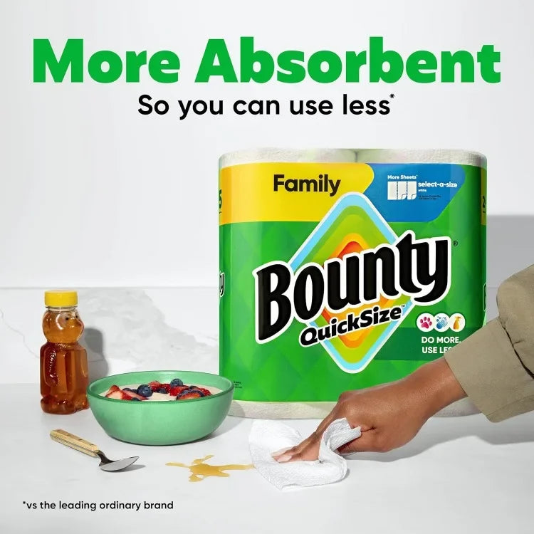 Good Paper Towels Quick Size, White, 16 Family Rolls = 40 Regular Rolls (Packaging May Vary)
