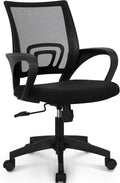Black Mesh Gaming Office Chair Mid Back Lumbar Support Adjustable Height Swivel For Home Computer Desk Task