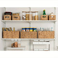 Storage Baskets, Square Wicker Baskets With Built-in Handles, Hand-Woven Baskets For Bedroom, Bathroom, Pantry, Shelves, Shelf Baskets