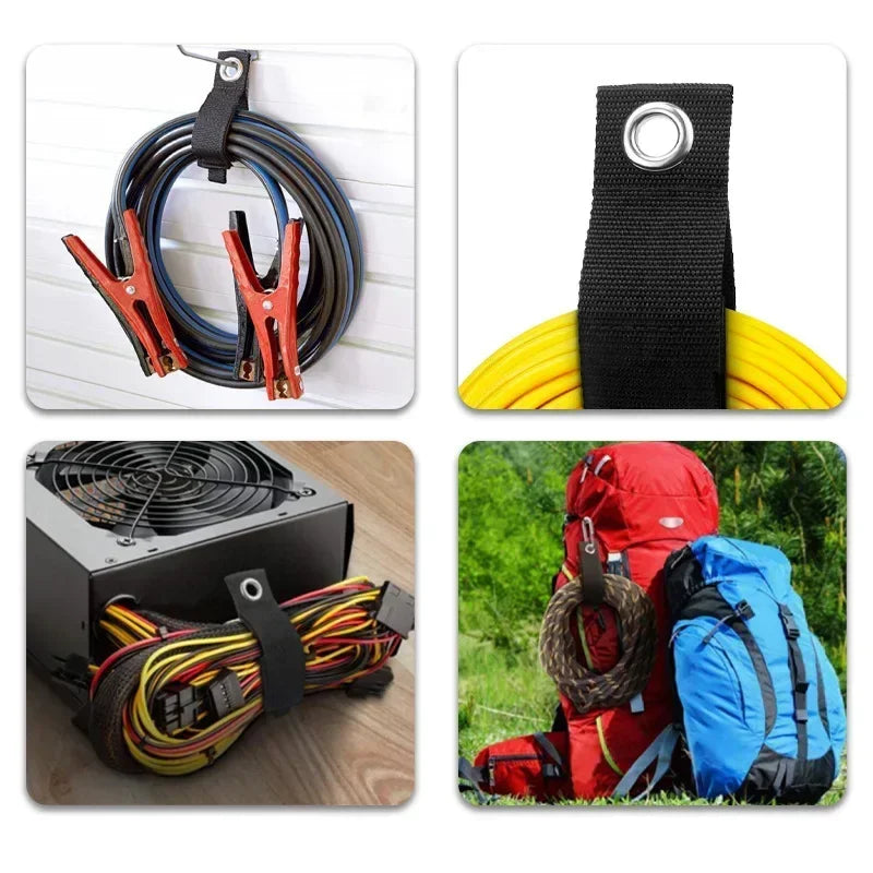 4pcs Heavy-Duty Storage Straps Reusable Extension Cord Organizer Cable Ties Hose Storage Accessory Holder Garage 2030