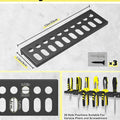 Metal Tool Organizer Wall Mount for Storage of Screwdrivers, Pliers, Hammers, and Wrenches in Workshop