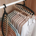 11-Hole Magic Folding Clothes Hanger Organizer, Folding Hangers, Shirt Hangers Space Saving - Black Dress Suit Coat Hangers ，Design Wardrobe Storage for Coats | Closet Clothing Organizers | Clothes Hangers for Wardrobe Apar
