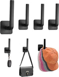 4 Pack Wall Hooks for Hanging Hats Coats Bags Minimalist Wall Mounted Hook Rack for Bedroom Closet Bathroom Office(Black)