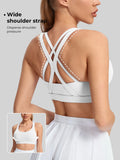 Ladies' yoga sports bra - back style, thin shoulder strap sports vest, breathable nylon blended material
