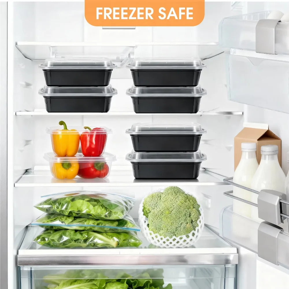 Microwave Safe Disposable Plastic Meal Prep Containers with Lids 30-Piece Set Food Storage Take Out Lunch Boxes To Go