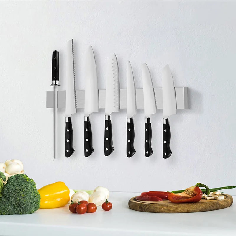 Stainless Steel Magnetic Knife Strip, Wall Mounted Knife Holder Rack, 30/40/50cm Kitchen Storage Accessory