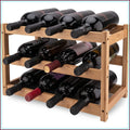 3-Tier Bamboo Wine Rack Holds 12 Bottles, Sturdy Countertop Storage for Kitchen Bar Dining Room, Easy Assembly