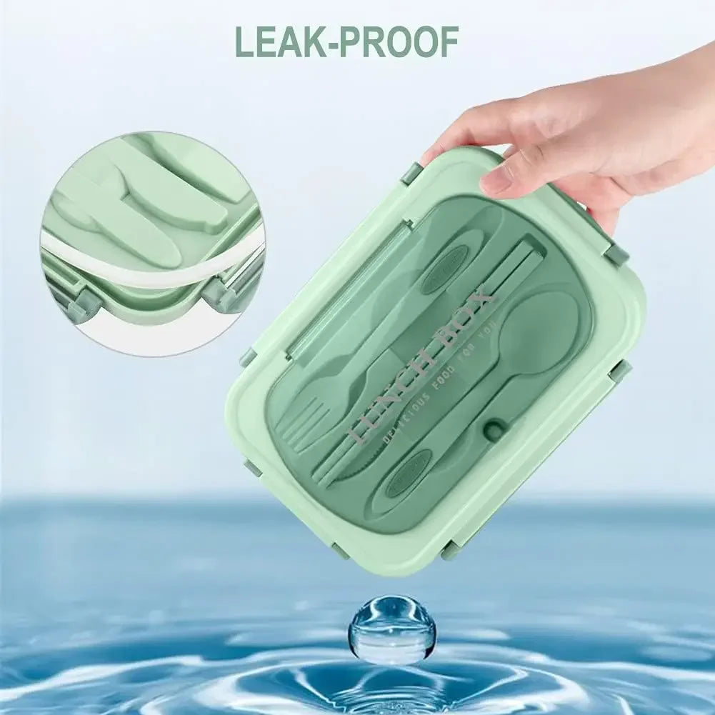 1200ML Lunch Bento Box for Adults Office Worker Picnic LeakProof Lunch Box with Utensils 3 Compartment Bento Box Microwave Safe