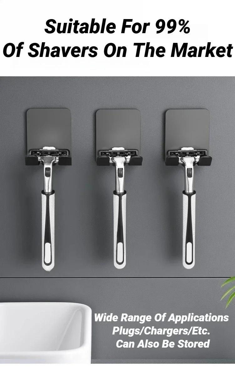 Multi Function Men Shaving Razor Holder Storage Hook Wall Shelf Bathroom Kitchen Accessories