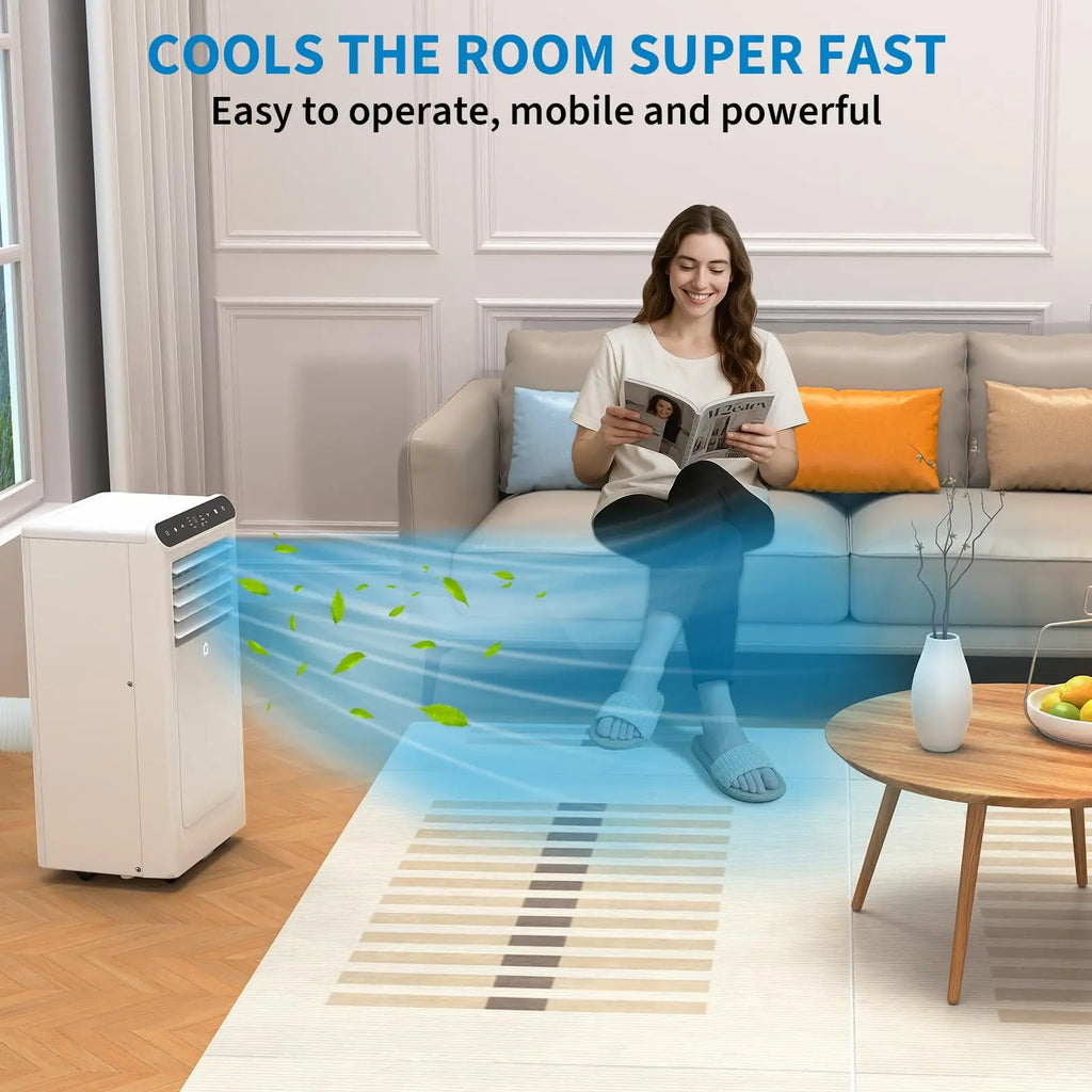 8000 BTU Portable Air Conditioners, 3 in 1 Smart Compact AC Unit, Personal Room Cooler, fan, Dehumidifier, Window Kit, Easy Mobility, for Home & Office up to 350 Sq.Ft.