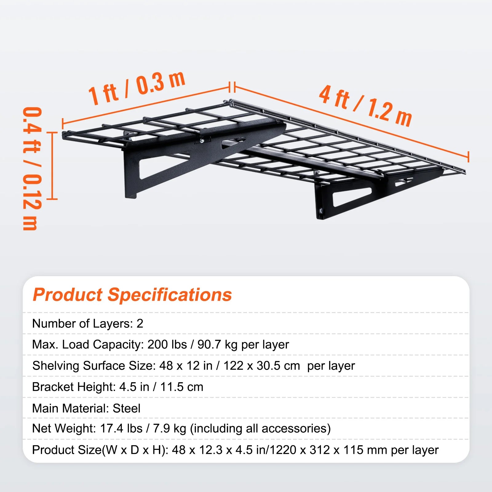2 Layers Hand Power Tool Organizer Rack Garage Storage Shelving Wall Mounted Workshop Tool Shelf Heavy Duty Holder