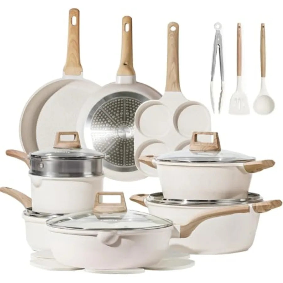 Pots and Pans Set, Nonstick Cookware Sets, Induction Cookware Kitchen Set Non Stick Cooking Set w/Frying Pans and Saucepans PFO