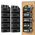 Over Door Organizer, 5-Shelf Hanging Storage w/ 5 Large Pockets, Anti-Tilt 44lb Load for Bedroom, Bathroom, Pantry, Nursery, Bla