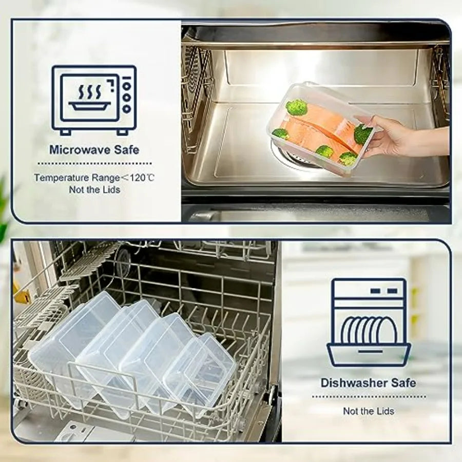 50 PCS Food Storage Containers Set, Plastic Food Containers for Pantry Kitchen Storage and Organization, Microwave and Dishwasher safe