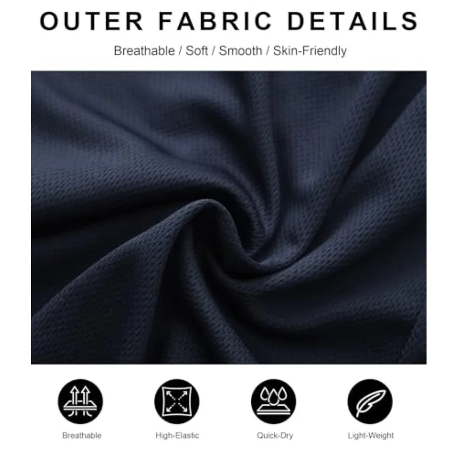 4 Pack Mens 2 in 1 Running Workout Shorts with Liner, Gym Athletic Quick Dry Sport Shorts with Pockets