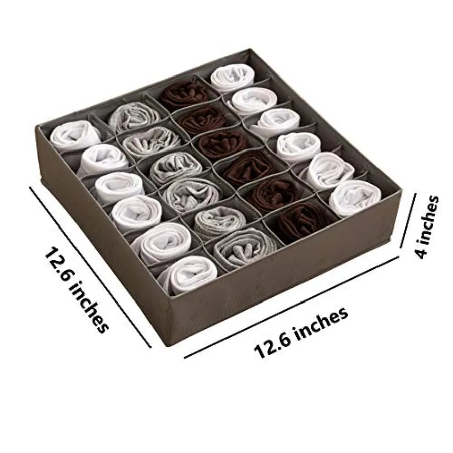 Collapsible Fabric Drawer Organizer Divider, Closet Storage Box Bins Containers for Panties, Underwear, Ties, Bras, Socks, Lingerie