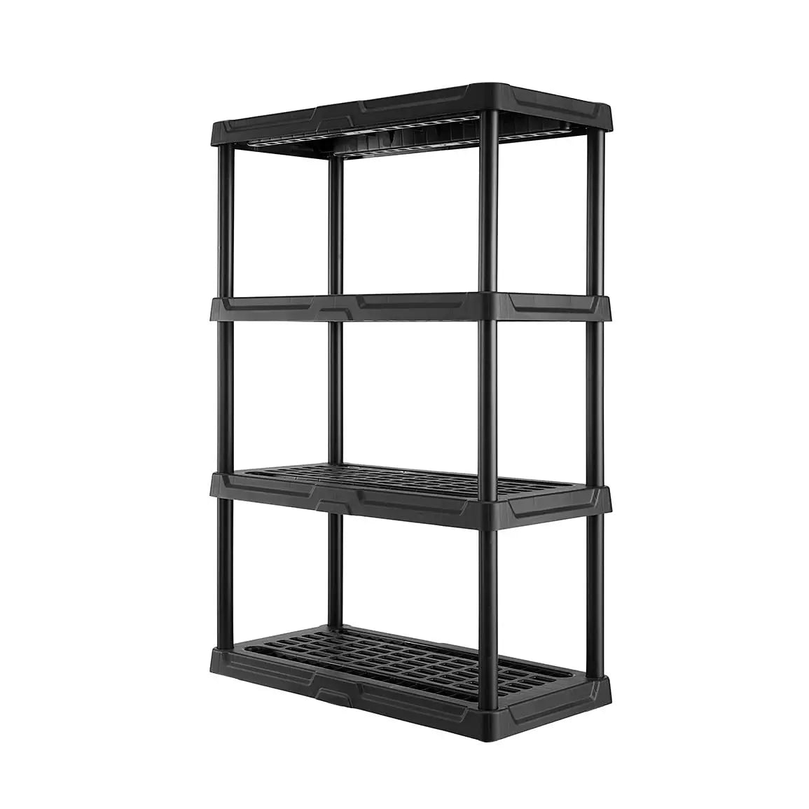 CENTREX CX 4-Tier Heavy Duty Plastic Storage Shelves 150lbs Capacity Per Shelf Black Weather-Resistant Easy Assembly Garage Kitchen