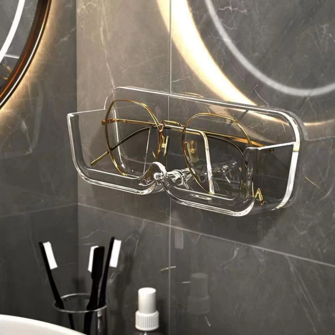 Wall mounted eyeglass frames, storage racks for sunglasses and reading glasses, and wall mounted storage racks without drilling at bedroom and bathroom entrances to save space (3 pieces)