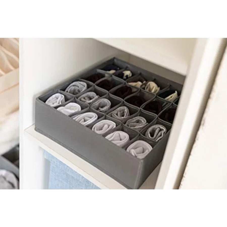 Collapsible Fabric Drawer Organizer Divider, Closet Storage Box Bins Containers for Panties, Underwear, Ties, Bras, Socks, Lingerie