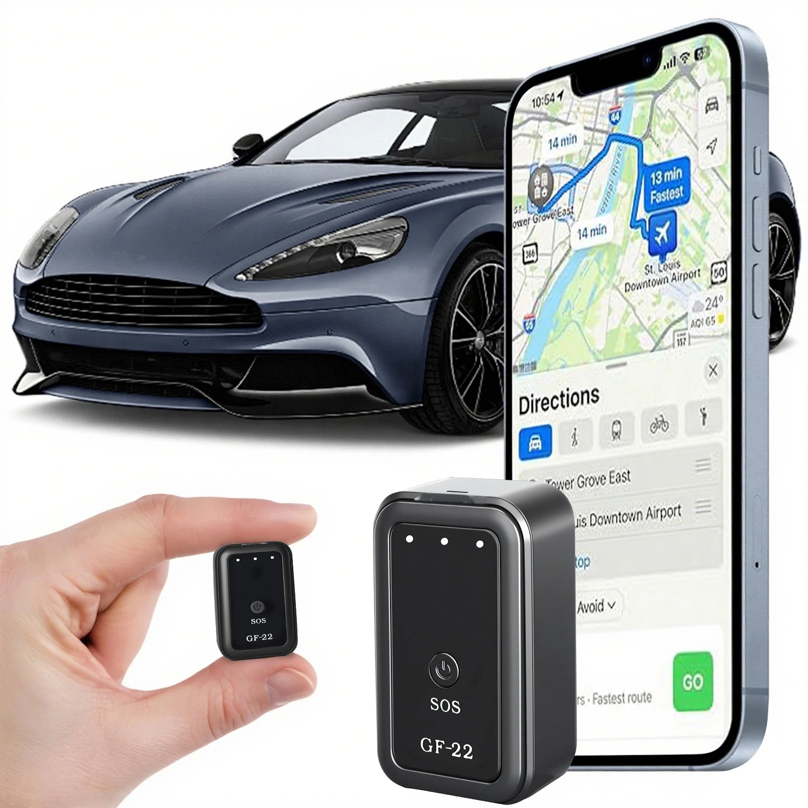AC14Bestseller! First release of long-lasting battery life, compact GPS tracker for cars, trucks, motorcycles, and assets. Real-time tracking device. No monthly fees. Mini personal locator for children, elderly, pets, and veh