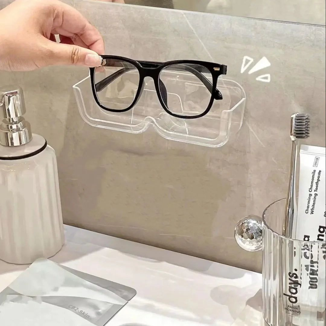 Wall mounted eyeglass frames, storage racks for sunglasses and reading glasses, and wall mounted storage racks without drilling at bedroom and bathroom entrances to save space (3 pieces)