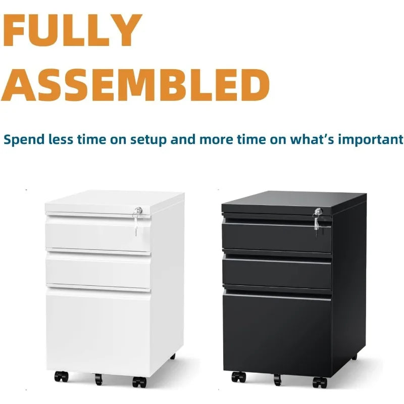 Popular Filing Cabinets for Home Office, 3 Drawer File Cabinet with Lock, Under Desk Home Office Cabinet, Locking File Cabinet
