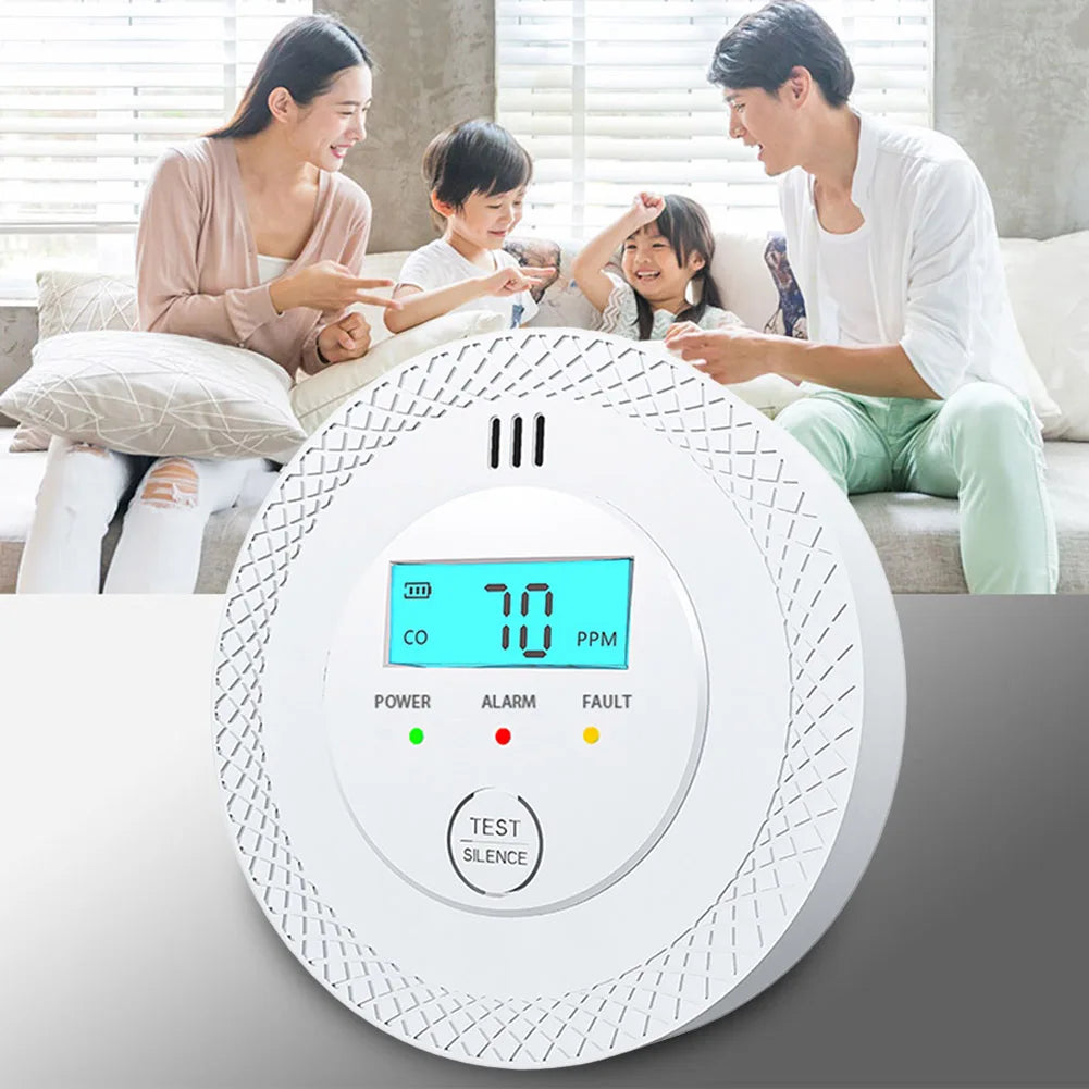1-5PCS Carbon Monoxide Alarm Detector 85dB High Sensitive CO Alarm Sensor with LCD Display for Home Office Safety Protection ﻿