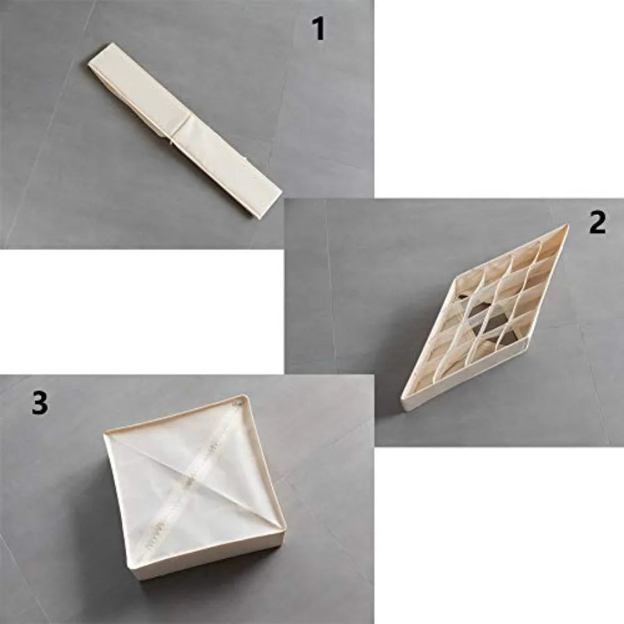 Collapsible Fabric Drawer Organizer Divider, Closet Storage Box Bins Containers for Panties, Underwear, Ties, Bras, Socks, Lingerie