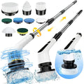 Electric Spin Scrubber 9-in-1 Cordless Rechargeable with 9 Brush Heads, Multipurpose Cleaner for Bathroom Kitchen Floor