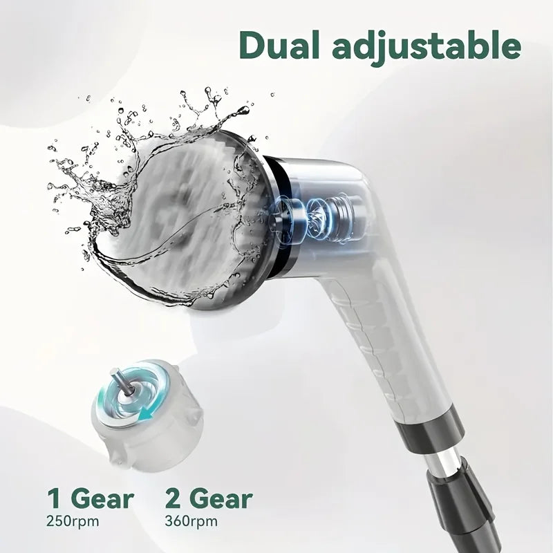 Electric Spin Scrubber 9-in-1 Cordless Rechargeable with 9 Brush Heads, Multipurpose Cleaner for Bathroom Kitchen Floor