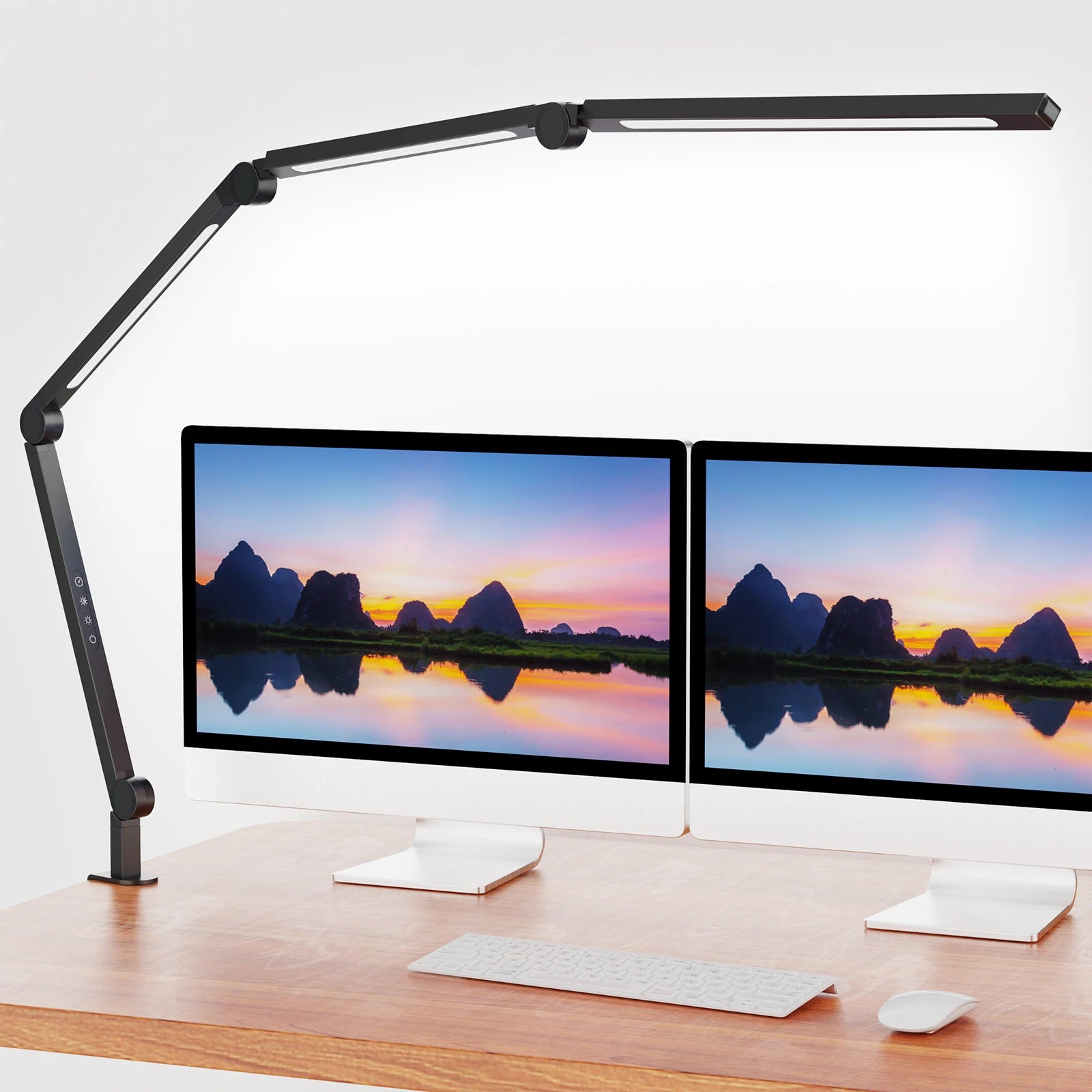 Ultra Bright LED Clamp Desk Lamp Eye Protection Architect Table Lamp Adjustable Swing Arm Dimmable Color Temperature Reading Light USB Powered Study Lamp for Home Office Workbench Makeup Live Streaming Decor