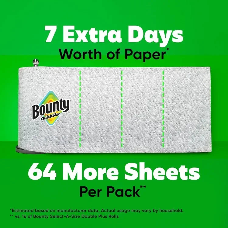 Good Paper Towels Quick Size, White, 16 Family Rolls = 40 Regular Rolls (Packaging May Vary)