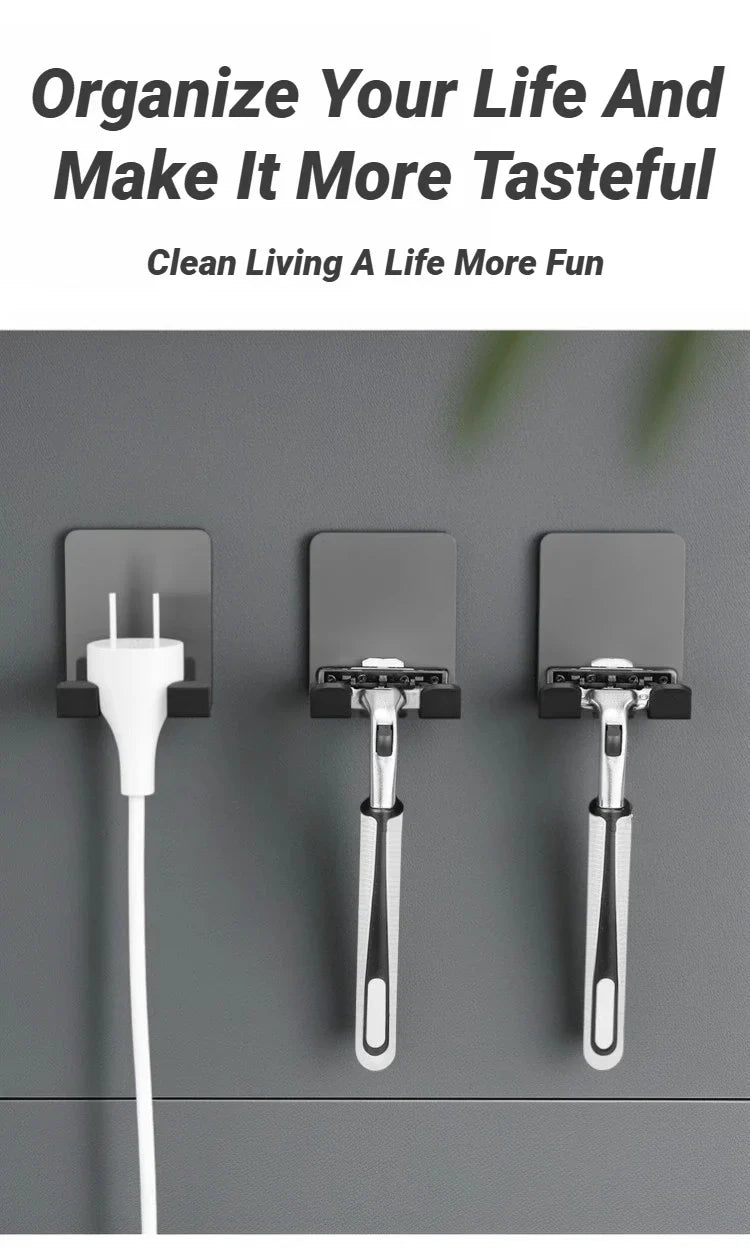 Multi Function Men Shaving Razor Holder Storage Hook Wall Shelf Bathroom Kitchen Accessories