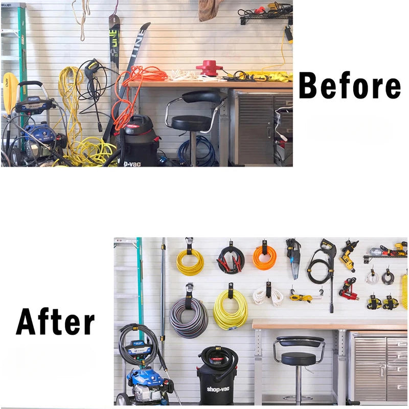 4pcs Heavy-Duty Storage Straps Reusable Extension Cord Organizer Cable Ties Hose Storage Accessory Holder Garage 2030