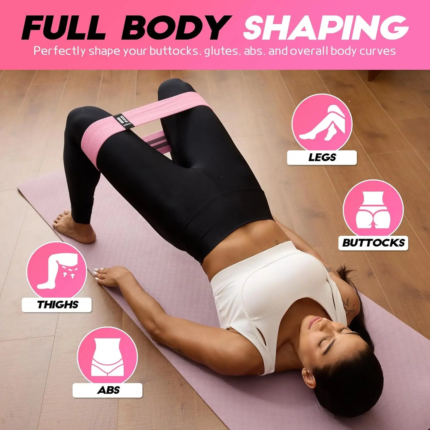 Resistance Bands for Working Out with Guide, 4 Workout Bands for Women & Men, Fabric Exercise Bands for Legs, Hip, Glute, Butt,