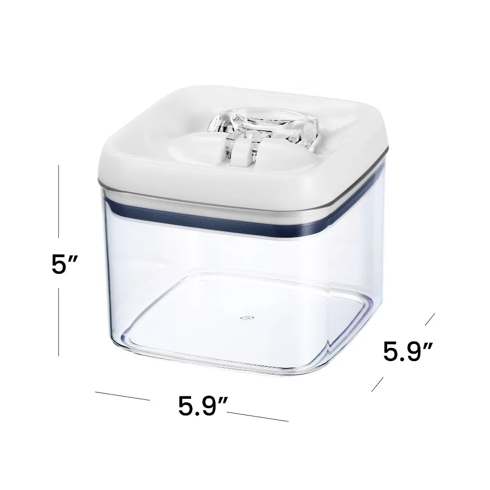 Clear Square Food Storage Container with Easy Open Flip Tight Lid BPA Free Plastic Meal Prep Box for Kitchen Pantry Organization