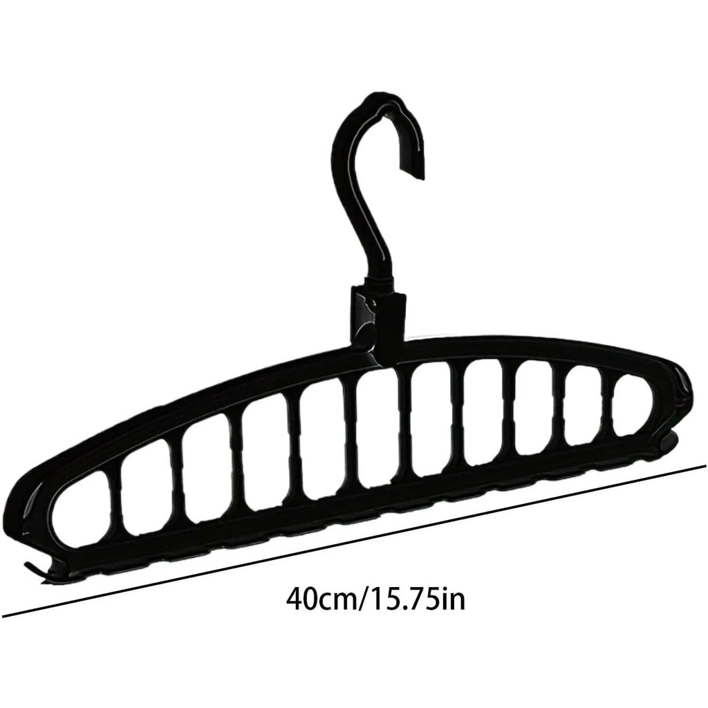 11-Hole Magic Folding Clothes Hanger Organizer, Folding Hangers, Shirt Hangers Space Saving - Black Dress Suit Coat Hangers ，Design Wardrobe Storage for Coats | Closet Clothing Organizers | Clothes Hangers for Wardrobe Apar