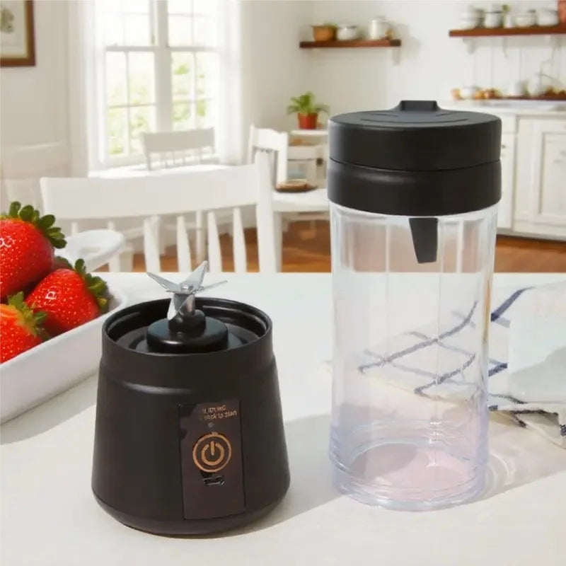 1 wireless portable electric juicer (400ml), juicing cup, vibrating screen, TYPE-C charging mini juicer (6-piece double cup), mu