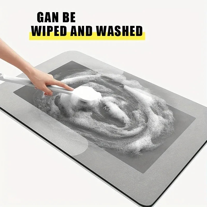 Soft Fast Drying Diatomaceous Earth Bath Mat Super Absorbent Non Slip For Bathroom Kitchen RV Bedroom Rug