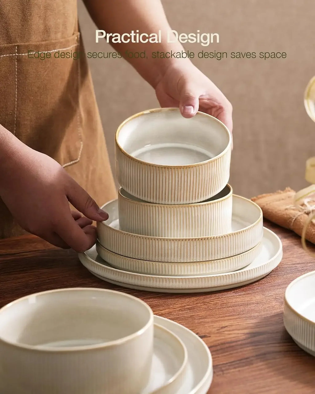 Star Plates and Bowls Sets, Modern Stoneware Dinnerware Sets for 6, 18-Piece Kitchen Dish Set - Chip and Scratch Resistant