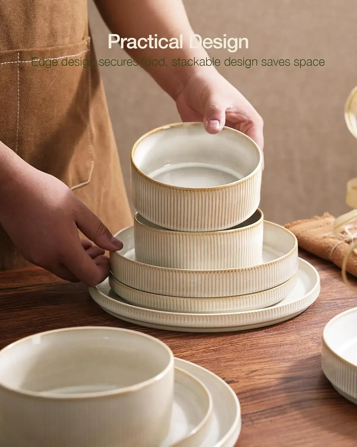 Star Plates and Bowls Sets, Modern Stoneware Dinnerware Sets for 6, 18-Piece Kitchen Dish Set - Chip and Scratch Resistant