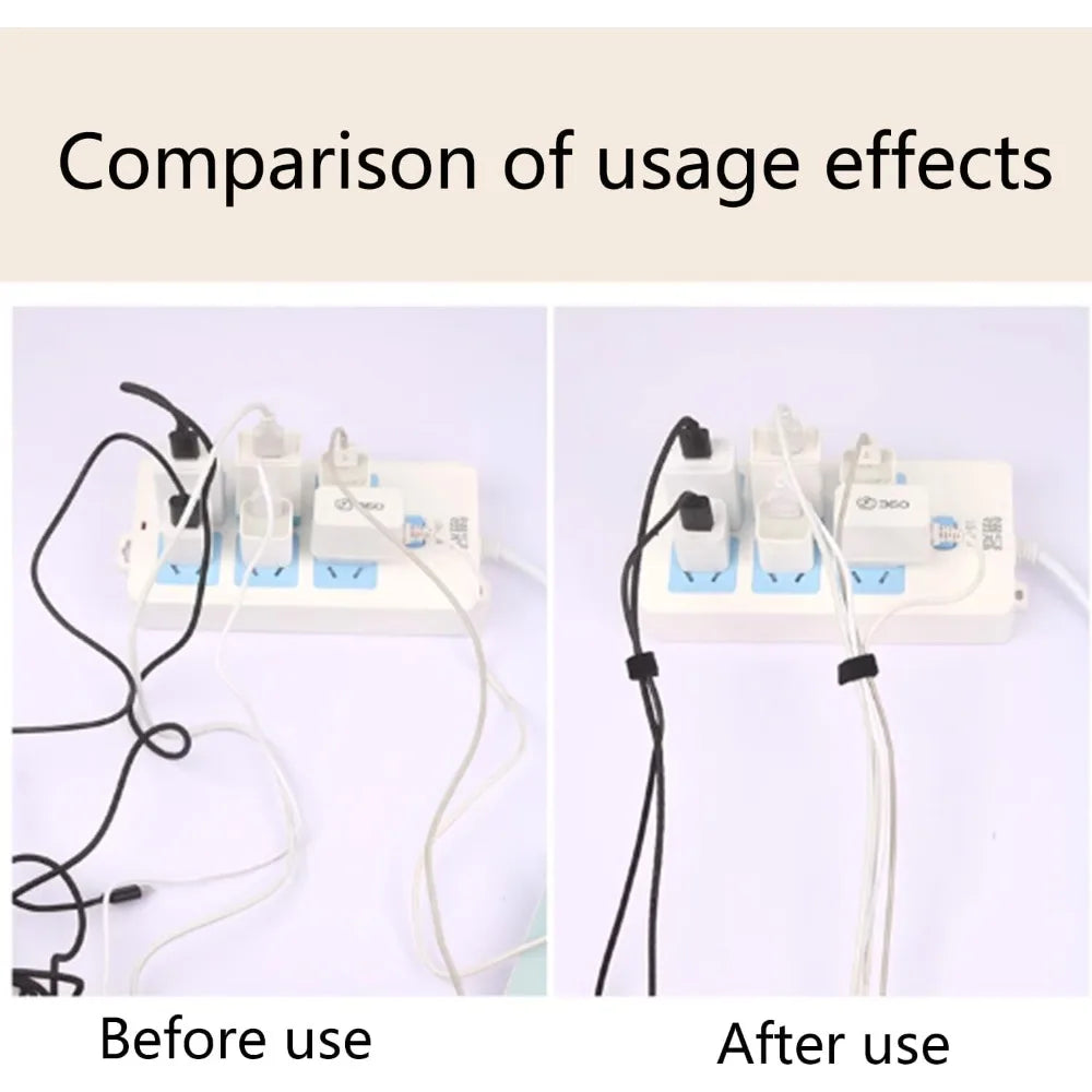 Reusable Hook and Loop Cable Tie Adjustable Fastening Straps for Wire Management Organizer
